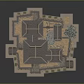 Ancient Architecture Traditional Multi Tiered Tower With Gray Tiles Wooden Frames And Green Walls