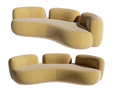 modern curved sofa 3d model