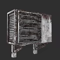 Rusty Old Air Conditioner Fan Exterior Unit With Worn Metal Surface