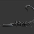 Light Gray Scorpion 3D Model with Curved Tail and Large Pincers on Smooth Surface 3d model