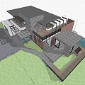 Modern Detached Villa Featuring Stone Facade Lush Greenery And Garden Terrace