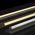 Modern Long Strip Lighting Fixtures With Wooden Base And White Tube