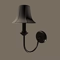 Modern Wall Lamp With Fabric Shade And Curved Metal Body For Warm Illumination