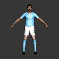 Man In Light Blue Manchester City Jersey Number 2 White Shorts Blue Socks Arms Outstretched