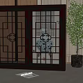 New Chinese-style openwork window 3d model
