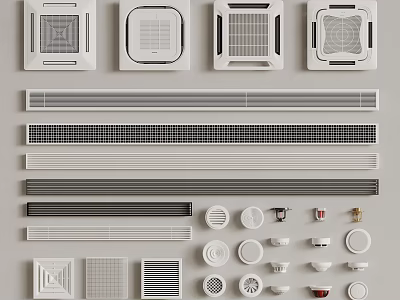 Variety Of Air Vent Designs For HVAC Systems 3d model