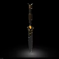 Elaborate Dagger With Polished Metal Blade Golden Hilt And Intricate Details