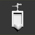 White Ceramic Urinal With Chrome Flush Valve Modern Bathroom Fixture Design 3d model