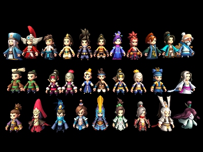 modern figures of the three kingdoms 3d model