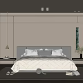 Modern Bedroom Interior Design With Large Bed Gray Headboard White Quilt And Floor to Ceiling Window