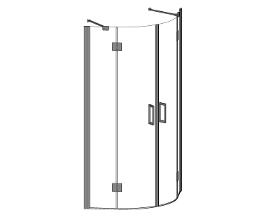 Modern Shower Sauna Design With Curved Glass Enclosure And Metal Frame 3d model