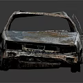Abandoned Rusted Car With Damaged Roof And Corroded Body Exterior