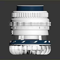 Multi Layer Mechanical Component With Blue Top Silver Metal And Precision Industrial Structure Design