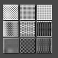 Various Decorative Perforated Patterns With Geometric Shapes And Grid Textures 3d model