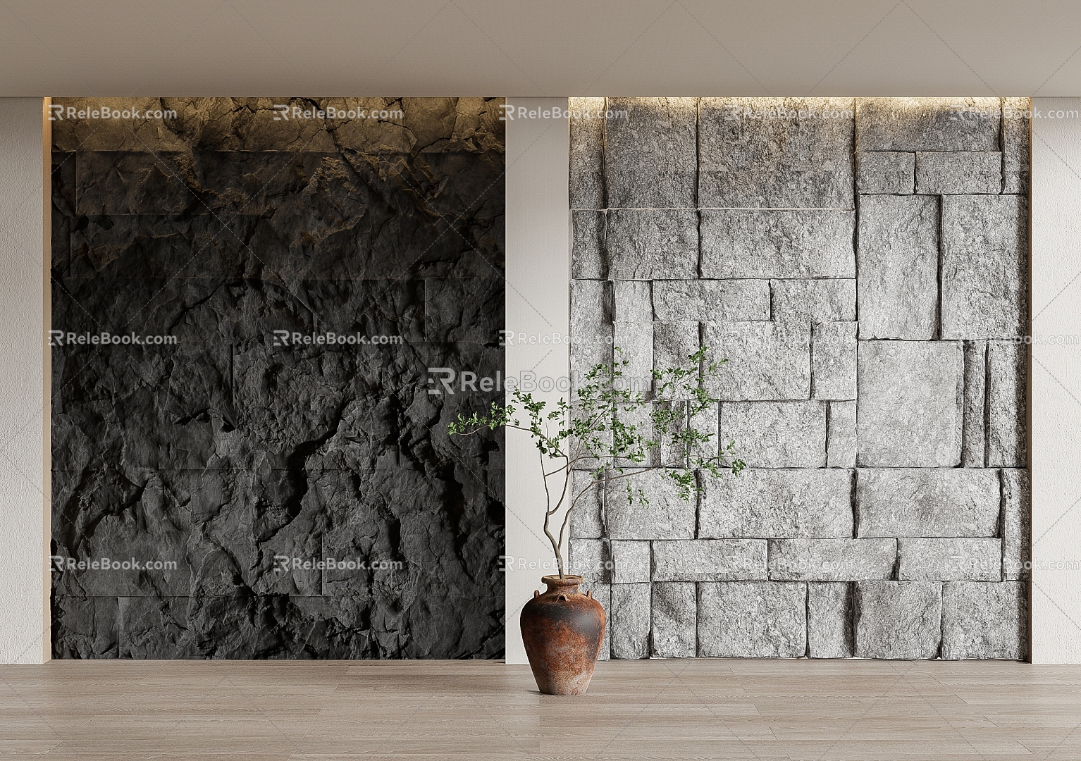 rubble stone background wall stone wall stone wall 3d model