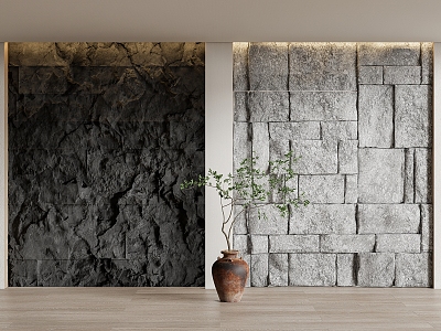 rubble stone background wall stone wall stone wall 3d model