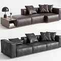Modern three-seat sofa multiplayer sofa 3d model