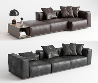 Modern three-seat sofa multiplayer sofa 3d model