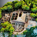 Ancient Ruins Site Surrounded by Lush Green Vegetation and Trees