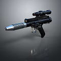 Modern Tactical Weapon With Rifled Barrel And Mounted Scope 3d model