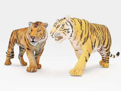 Lifelike Reptile Figurines With Detailed Skin Patterns And Natural Standing Poses 3d model