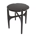Two Modern Dark Colored Wooden Side Tables With Unique Leg Structure 3d model