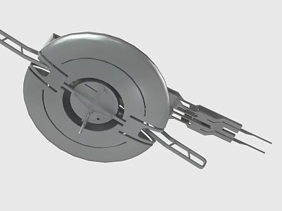 Metallic Industrial Device With Circular Body And Mechanical Components 3d model