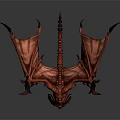 Mythical Red Dragon Game Movie Character With Large Spread Wings Sharp Claws And Scales
