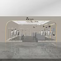 Minimalist Clothing Store Interior Design With Mannequins Mirrors And Counter
