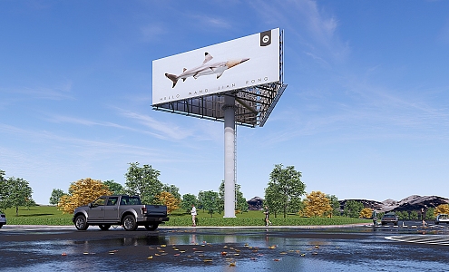 Modern Billboard Outdoor Billboard 3d model