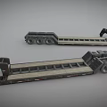 Heavy Duty Flatbed Trailer With Multi Wheels And Wooden Deck Structure
