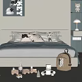 Cozy Kids Bed With Playful Pillows Stuffed Toys Backpack And Wall Art