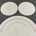 Modern Round Rugs With Concentric Circles Dot Patterns And Textured Design 3d model