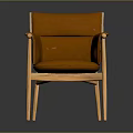 Modern Comfortable Orange Leisure Chair With Upholstered Seat And Wooden Frame