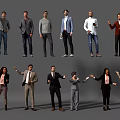Diverse Group of People in Business and Casual Attires With Different Standing Poses