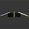 H Brand Ashtrays With Black And Gold Decorations Holding Cigarette Butts Inside