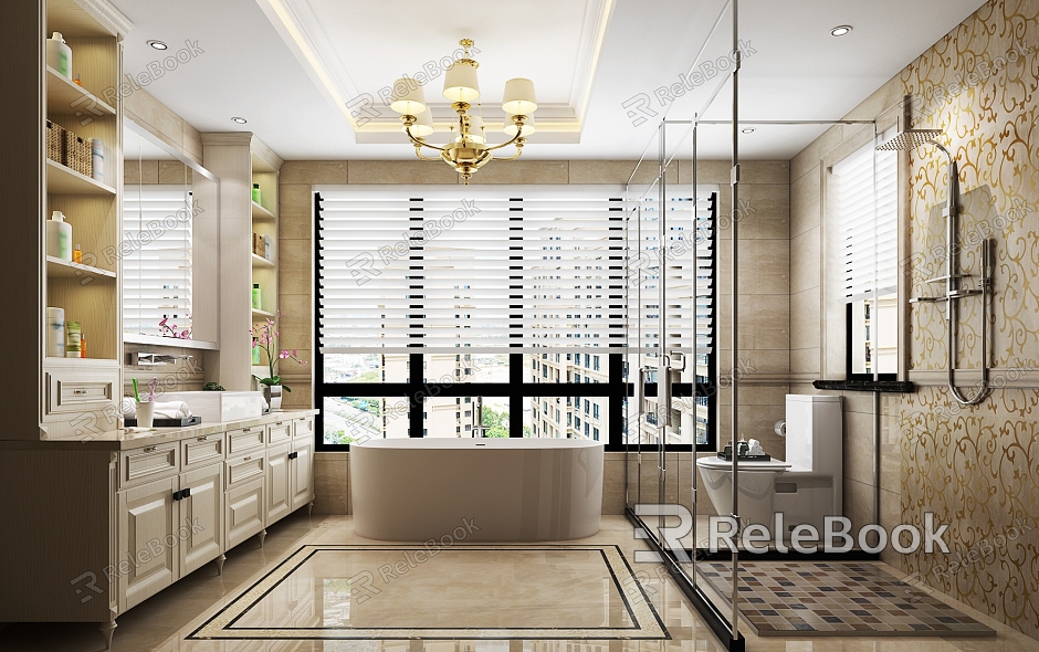 Classic European-style bathroom model