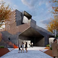 Modern Exhibition Hall Architecture 3d model