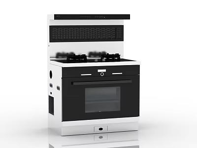 Stainless Steel Modern Kitchen Appliance With Stove Top And Oven 3d model