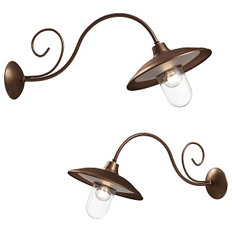 Barchessa modern wrought iron wall lamp 3d model