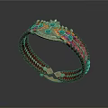 Woven Leather Bracelet With Colorful Beads And Metal Clasp Design