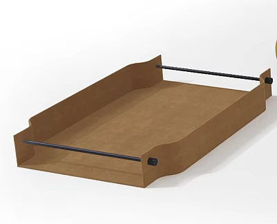 Brown Rectangular Tray With Black Handles For Home Storage And Organization 3d model