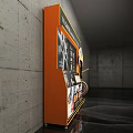 Modern THICKPIE Automotive Tire Products Display Shelf With Orange Black Design