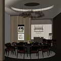 Chinese Restaurant Box New Chinese Restaurant Box Dining Table and Chair Round Table Dining Table and Chair Tableware More than Four Dining Table and Chair 3d model