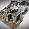 Ancient Ruins Site Featuring Stone Walls Stone Blocks And Foundation Structure 3d model