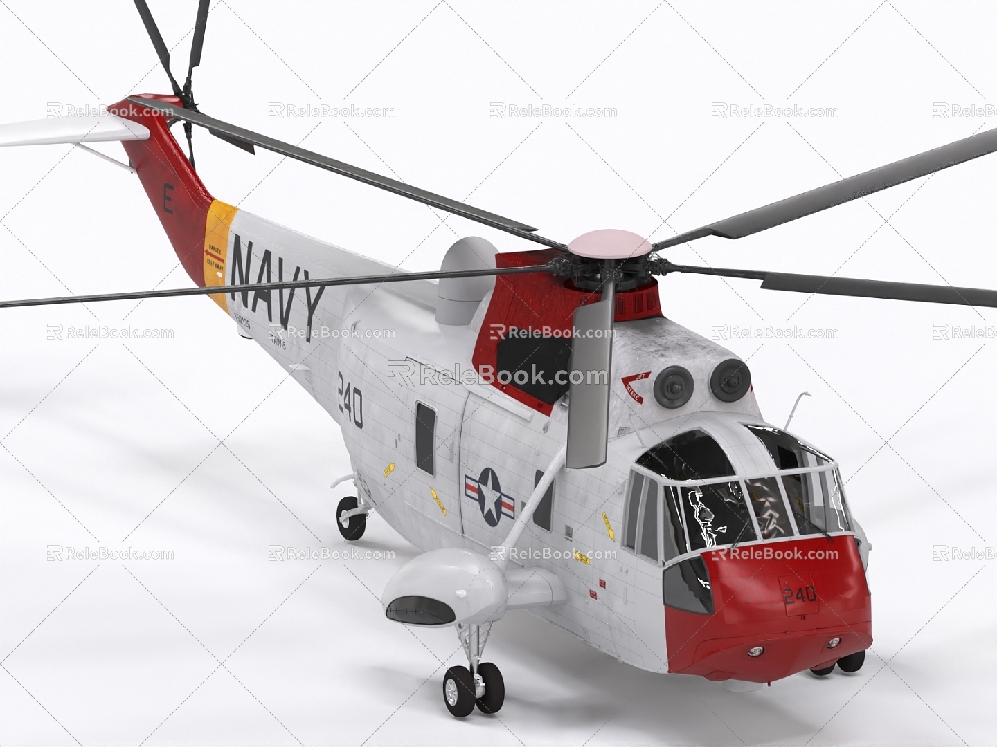 Sea King helicopter helicopter gunship 3d model