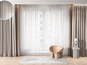 Modern Curtains 3d model