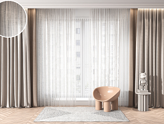 Modern Curtains 3d model