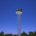 Observation Tower With Metal Frame Structure And Elevated Viewing Deck Against Clear Blue Sky 3d model