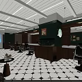 Vintage Style Beauty Hair Salon Interior Design With Warm Wood Decorations And Comfortable Barber Chairs